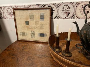 antieke stoplap  ANNA 1854 merklap beschikbaar voor biedingen