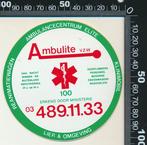 Sticker: Ambulite - Lier, Ophalen of Verzenden, Zo goed als nieuw, Bedrijf of Vereniging