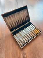 Antieke set met bakeliet 12 vorkjes en 12 mesjes, Antiek en Kunst, Ophalen of Verzenden