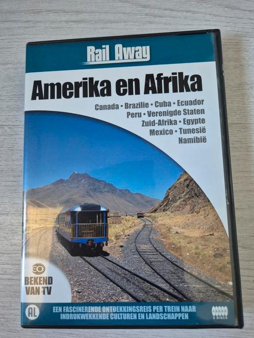 Rail Away Amerika en Afrika (5 DVD set), Cd's en Dvd's, Dvd's | Documentaire en Educatief, Zo goed als nieuw, Overige typen, Boxset