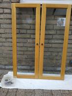 2 eiken vitrinekast deurtjes, Minder dan 80 cm, Overige typen, Gebruikt, 80 tot 120 cm