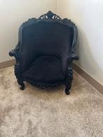 Zwarte Barok Fauteuil, Huis en Inrichting, Fauteuils, Gebruikt, Minder dan 75 cm, Ophalen of Verzenden, 50 tot 75 cm