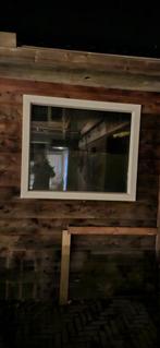 Kunstof kozijn met dubbel glas, Doe-het-zelf en Verbouw, Kozijnen en Schuifpuien, Kunststof, Gebruikt, Raamkozijn, Inclusief glas