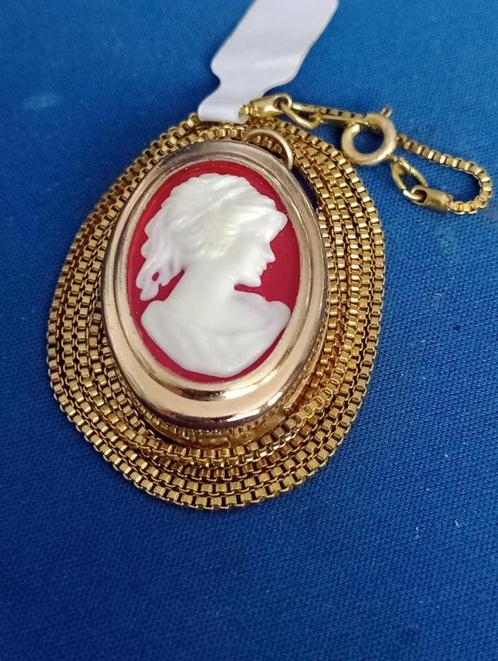 Goudvergulde Medailon Kettinghanger (Size: ca 45cm), Sieraden, Tassen en Uiterlijk, Kettingen, Zo goed als nieuw, Goud, Goud, Met hanger