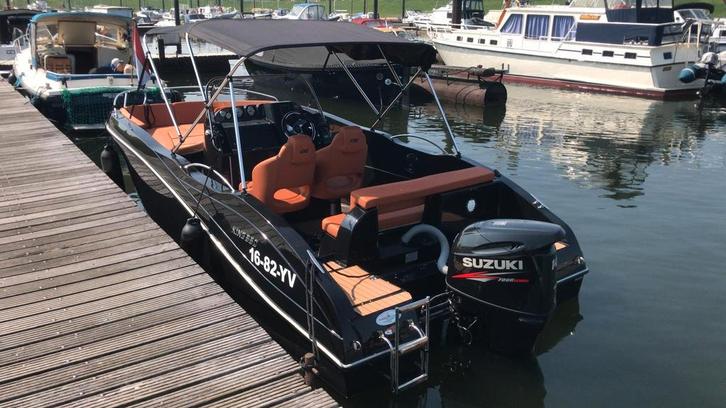 Te koop King 550 consoleboot met Suzuki 140pk + Pega Trailer, Watersport en Boten, Motorboten en Motorjachten, Gebruikt, Polyester