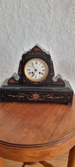 Antieke Zwarte Marmeren Pendule - Goed Werkend!, Ophalen of Verzenden
