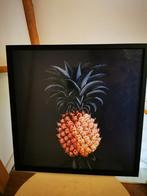 Schilderij/ poster Ananas, zwarte lijst., Ophalen, Gebruikt, Schilderij