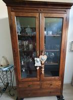 Vitrinekast koloniaal, Huis en Inrichting, Kasten | Vitrinekasten, Ophalen, Gebruikt, 100 tot 150 cm, Glas
