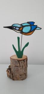 Handgemaakte glazen ijsvogel van tiffany and glasfusing, Ophalen of Verzenden, Nieuw, Dier