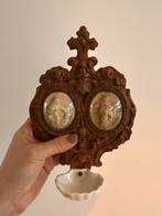 Antiek wijwaterbakje Maria & Jezus, Normandië, Ophalen of Verzenden