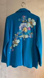 Blauwe hand-embroidered blazer S Nieuw Redesign Handgemaakt, Kleding | Dames, Ophalen, Zo goed als nieuw, Blauw