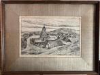 Gesigneerde ets L.J. Braams - zicht op Zoutelande 1941, Ophalen of Verzenden