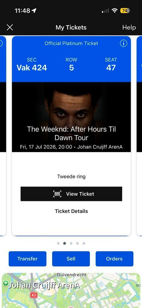 Weeknd concert 17.07.2026, Tickets en Kaartjes, Concerten | Pop, Twee personen, Juli