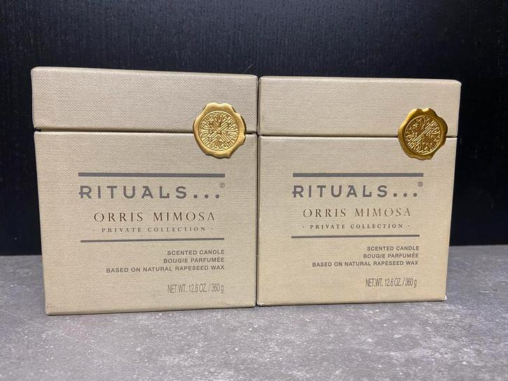 Rituals of Orris Mimosa geurkaars 360g, Sieraden, Tassen en Uiterlijk, Uiterlijk | Lichaamsverzorging, Nieuw, Bad & Douche, Ophalen of Verzenden