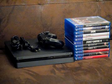 PlayStation 4 Slim in nieuwstaat compleet met 11 topgames beschikbaar voor biedingen