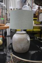 Landelijke tafellamp schemerlamp kruiklamp grijs olijfgroen, Ophalen, Zo goed als nieuw, Stof, 50 tot 75 cm