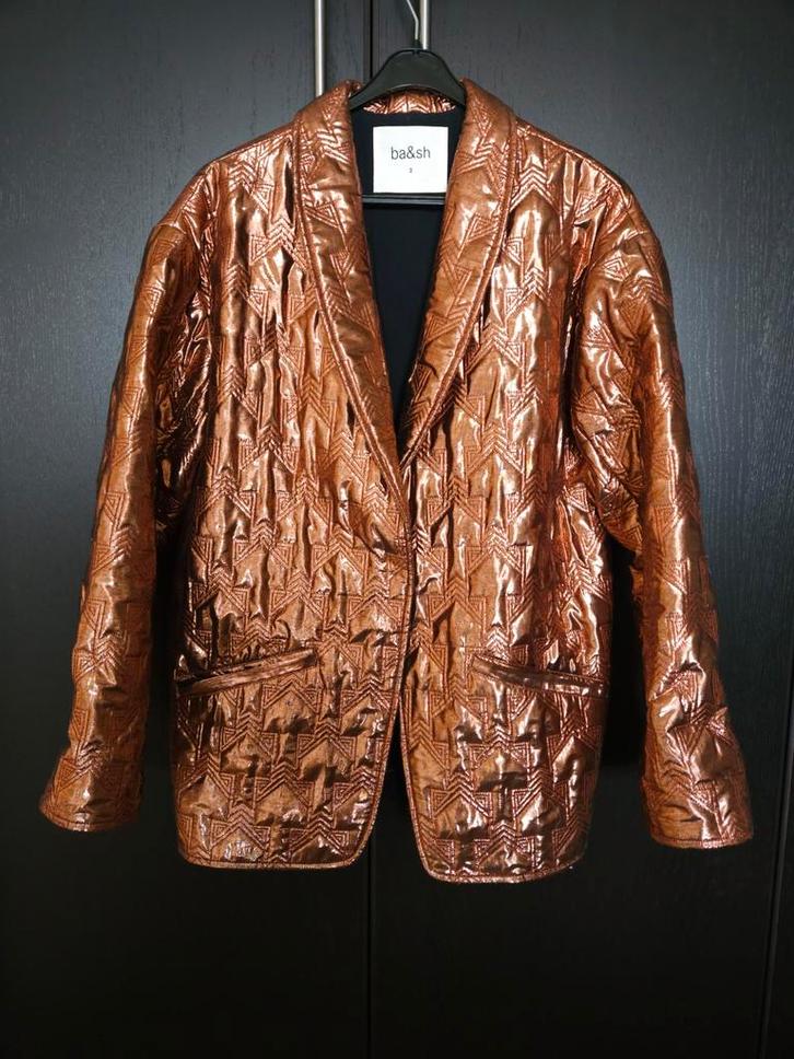 Bash koperkleurig jasje - maat 2 (S/M) - als nieuw!, Kleding | Dames, Jasjes, Kostuums en Pakken, Zo goed als nieuw, Jasje, Maat 38/40 (M)