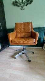 leren vintage bureaustoel, Huis en Inrichting, Bureaustoelen, Gebruikt, Bureaustoel, Bruin, Ophalen