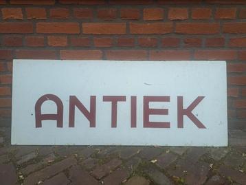 Bord met tekst antiek 105 x 42cm beschikbaar voor biedingen