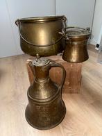 Antieke Koperen Potten en Kan, Ophalen of Verzenden, Koper