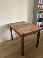 Vintage eettafel uitschuifbaar donker eiken, Ophalen, Gebruikt, 50 tot 100 cm, Vijf personen of meer