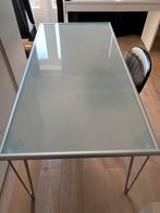 Tafel met melkglas blad, Huis en Inrichting, Tafels | Eettafels, Gebruikt, Ophalen