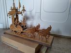 Miniatuur houten Chinese praalwagen, Antiek en Kunst, Kunst | Beelden en Houtsnijwerken, Ophalen