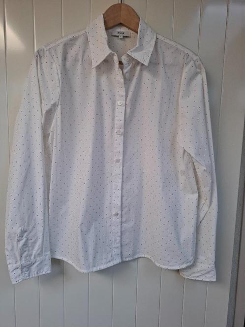 Anna van Toor witte blouse met strass maat M, Kleding | Dames, Blouses en Tunieken, Zo goed als nieuw, Maat 38/40 (M), Wit, Ophalen of Verzenden