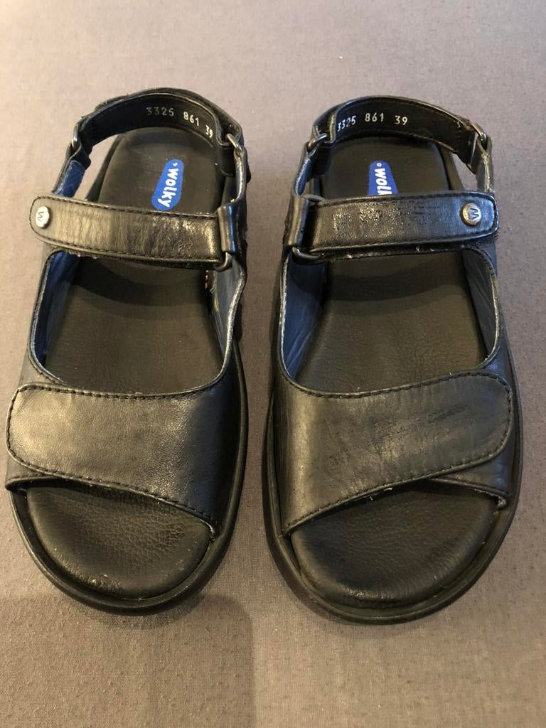 Wolky sandalen mt 39, Zwart, Zo goed als nieuw, Sandalen of Muiltjes, Ophalen of Verzenden