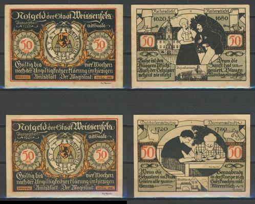 Weissenfels  2x 50 Pf 1921 Duits Noodgeld Biljet c-147 jdu, Postzegels en Munten, Bankbiljetten | Europa | Niet-Eurobiljetten