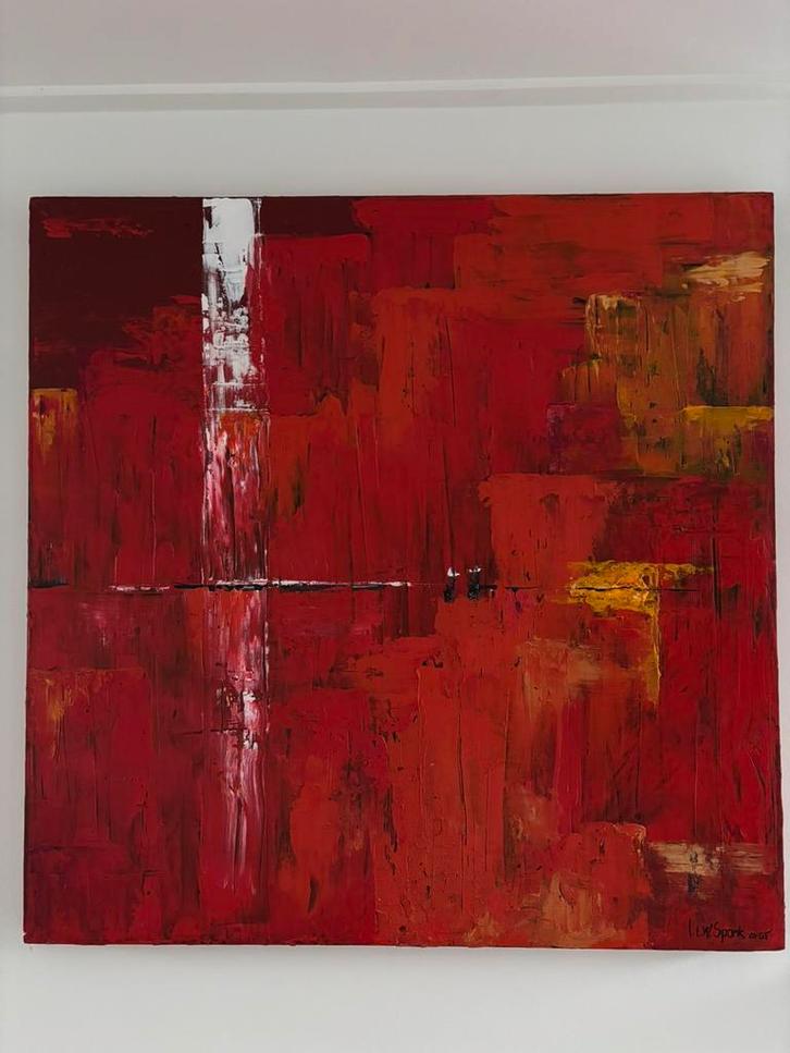 Mooi abstract schilderij van kunstenaar Ineke Spork, Antiek en Kunst, Kunst | Schilderijen | Abstract, Ophalen