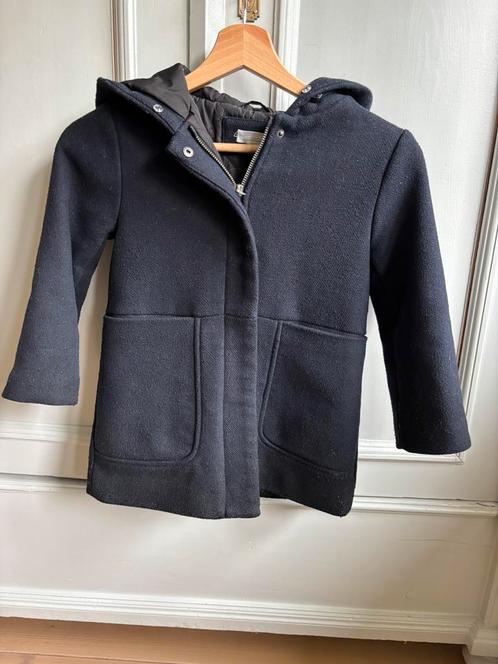Mango fijne jas met wol maat 116 donkerblauw meisje, Kinderen en Baby's, Kinderkleding | Maat 116, Meisje, Jas, Ophalen of Verzenden