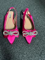 Nieuwe Fuchsia roze schoenen met zilveren strik maat 37, Instappers, Nieuw, Ophalen of Verzenden, Roze