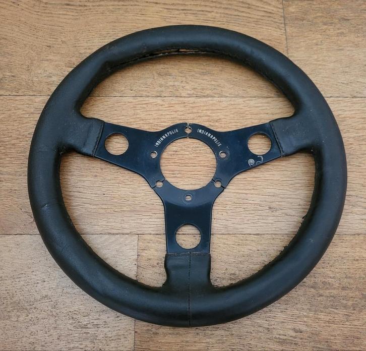 Jaren 70 sportstuur zwart leer Indianapolis, Auto-onderdelen, Besturing, Alfa Romeo, Amerikaanse onderdelen, Audi, BMW, Citroën