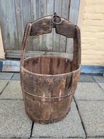 Antieke Houten Putemmer met Metalen Beslag, Ophalen