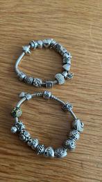 Pandora armbanden met ,15 st bedels en 12 st bedels, Sieraden, Tassen en Uiterlijk, Armbanden, Verzenden, Zo goed als nieuw, Zilver