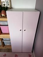 Roze kinderkleding kast met deuren & gouden knoppen - Ikea, Ophalen, Overige materialen, Kinderkledingkast voor meisjes, 100 tot 150 cm