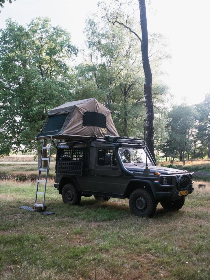1995 Mercedes G-Klasse met daktent TE HUUR, Caravans en Kamperen, Verhuur