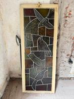 Antiek Glas-in-lood Paneel Vogelmotief, Antiek en Kunst, Antiek | Glas en Kristal, Ophalen