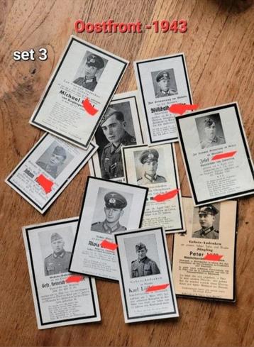 10X duitse bidprentjes 1943 WW2 Oorlog Oostfront setje 3 beschikbaar voor biedingen