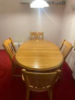 Licht massief eiken uitschuifbare eettafel., Ophalen