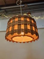 Hanglamp mid century scandinavisch hout en jute, ,, Ophalen of Verzenden, Zo goed als nieuw, ,