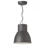 2x IKEA Hektar Hanglamp Grijs 47cm, Huis en Inrichting, Lampen | Hanglampen, Ophalen, Gebruikt, Metaal, Minder dan 50 cm