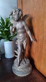 Putti Engeltje Antiek koud verguld spelter, Antiek en Kunst, Kunst | Beelden en Houtsnijwerken, Ophalen of Verzenden