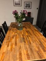 Amazing table (black/wood) + 6 chairs (black), good as new!, Huis en Inrichting, Tafels | Eettafels, Ophalen, 100 tot 150 cm, Zo goed als nieuw