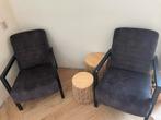 Donker grijze velvet stoelen, Huis en Inrichting, Fauteuils, Ophalen of Verzenden, Gebruikt, 75 tot 100 cm, 50 tot 75 cm