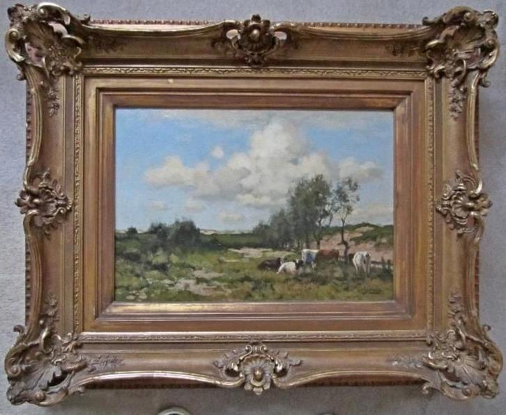 == HENK LEURS 1865-1938===koeien melkende boer ==, Antiek en Kunst, Kunst | Schilderijen | Klassiek, Ophalen