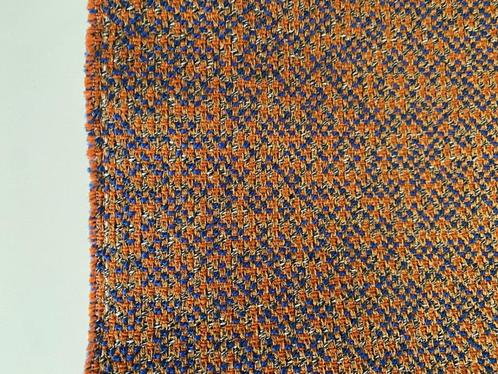 Rohi Mica 32; oranje+koningsblauw; 2x restant meubelstof, Hobby en Vrije tijd, Stoffen en Lappen, Nieuw, Wol, 120 cm of meer, 30 tot 200 cm
