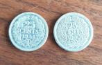 5 oude Nederlandse munten, Postzegels en Munten, Munten | Nederland, Ophalen of Verzenden, Koningin Wilhelmina, 25 cent, Losse munt