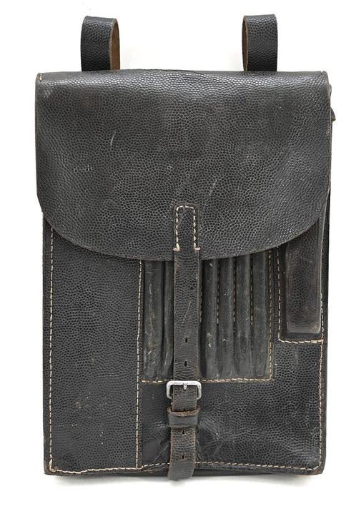 Wehrmacht zwarte lederen kaartentas (RBNr.), Verzamelen, Militaria | Tweede Wereldoorlog, Landmacht, Overige typen, Duitsland